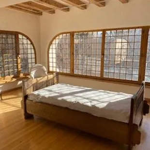 Sunlit upstairs bedroom