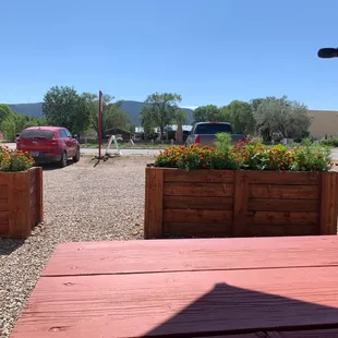 Outdoor dining for the famous Chícharo. burrito being prepared!