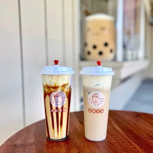 Tiger Milk Tea with soybean cheese top (Rate: 5/5) &amp; Milk Tea with soybean cheese top (Rate: 5/5)