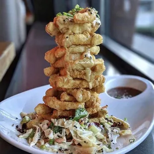 Crispy Asian Calamari Tower