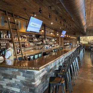 The indoor area &amp; bar