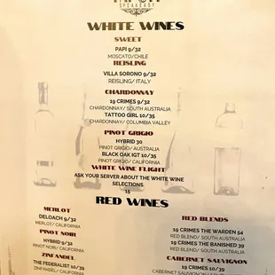 Wine list