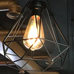 a light bulb hanging from the ceiling