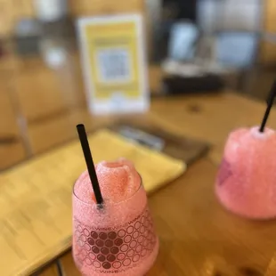two drinks on a table