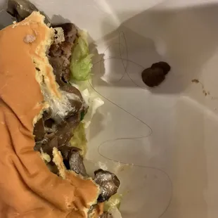 Hair under burger