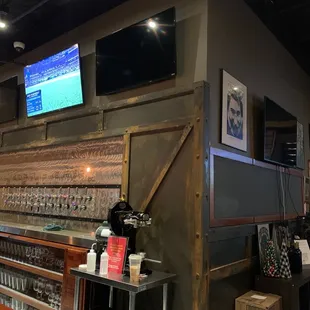 Beer wall &amp; football at the bar!