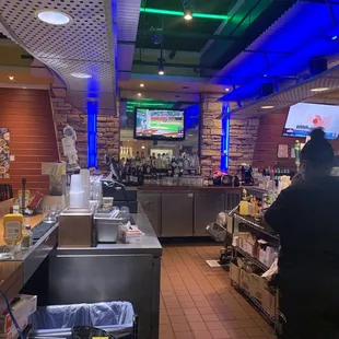 a view of the bar and counter area