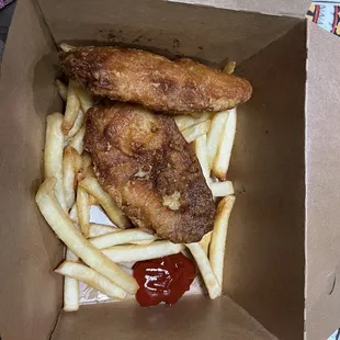 food, fish and chips