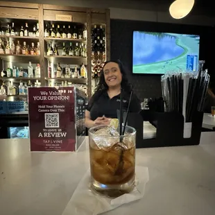 Bernice and a great drink!