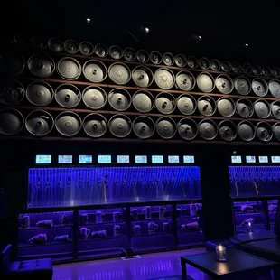 Enter through the bookshelf next to their bar and you end up at their room with unlimited beer on tap