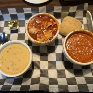 Soup flight - Philly Cheese, Lasagna, Tomato Bisque