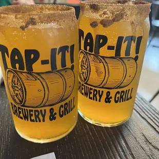 two glasses of beer