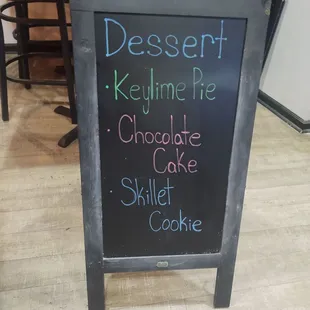 Dessert sign to delicious choices