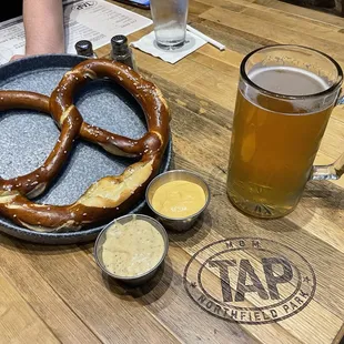 Market Garden draft and Giant Pretzel! Yummy  &amp;