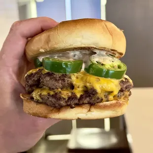 Double Bacon Cheeseburger w/ Jalapeño