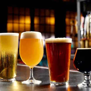 three different types of beer