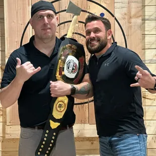 two men posing for a picture