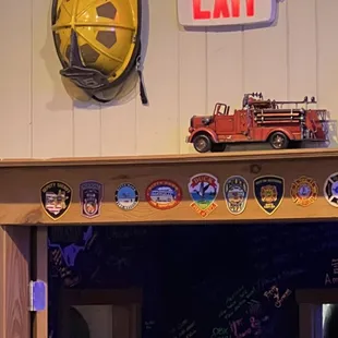 a fire truck and a fire hydrant