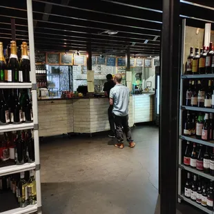 a man sitting at the counter
