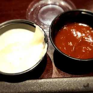 How all condiments are served..even the cheese for the pasta.