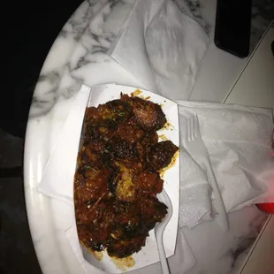 a plate of food on a table