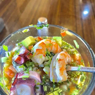 Shrimp and octopus coctel!