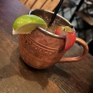 Strawberry Rosé Mule