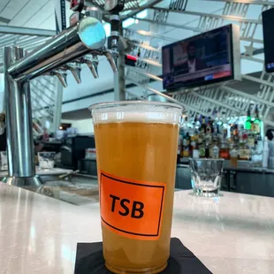 Great draft beer, in a to go cup!