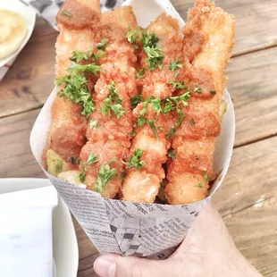 Calamari with garlic fries