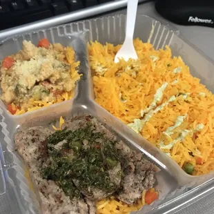 2 tapas $10 chicken and sausage with extra rice