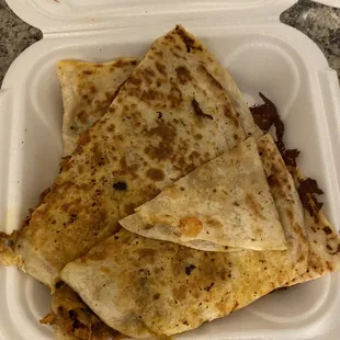 Chicken and cheese quesadilla
