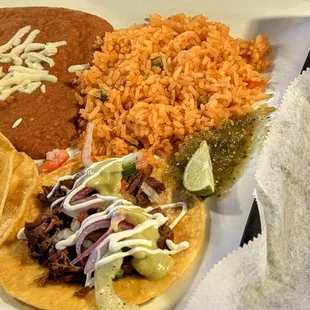 Street tacos combo with an extra taco