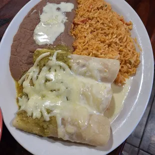 Verde chicken enchiladas