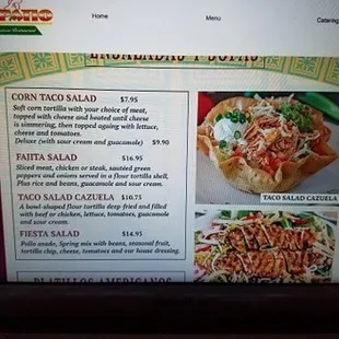 This is what their website says you will get when you order the Taco Salad Cazuela.
