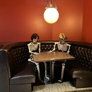 Guests in the booths