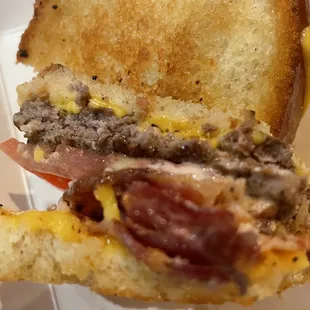 Beef Patty Melt -- with bacon
