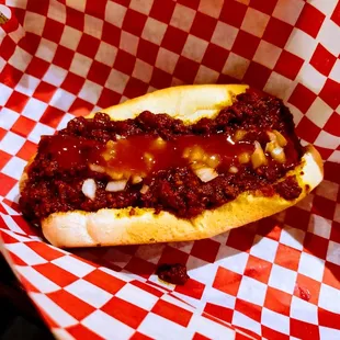 The chili dog with hot sauce was a big hit for me.