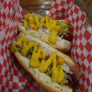 The Chicago-style hot dogs are so good.