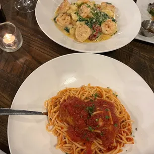 Scallops and spaghetti