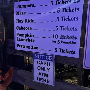 Tickets for the patch. Cash only.