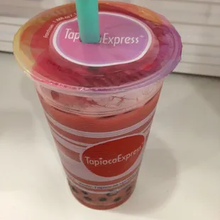 strawberry milk tea with boba (large size)