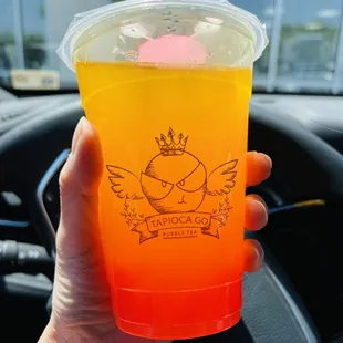 Mango Tea with Strawberry Jellies
