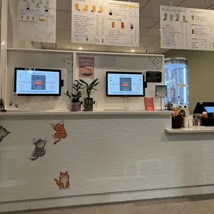 the front desk of a restaurant