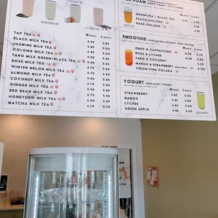 a menu for a coffee shop