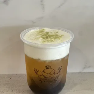 Jasmine green tea with snow cream