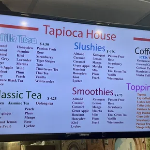 Drink menu Oct 9, 2021