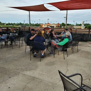 Outside dining area after reopening after coronavirus restrictions partially lifted (phase 1).