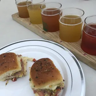 A refreshing flight alongside muffuletta I brought