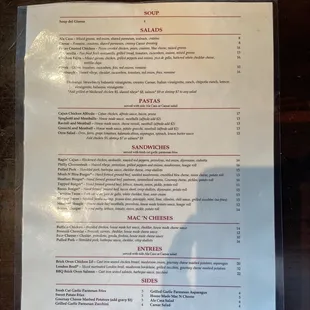 Food menu