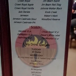 menu